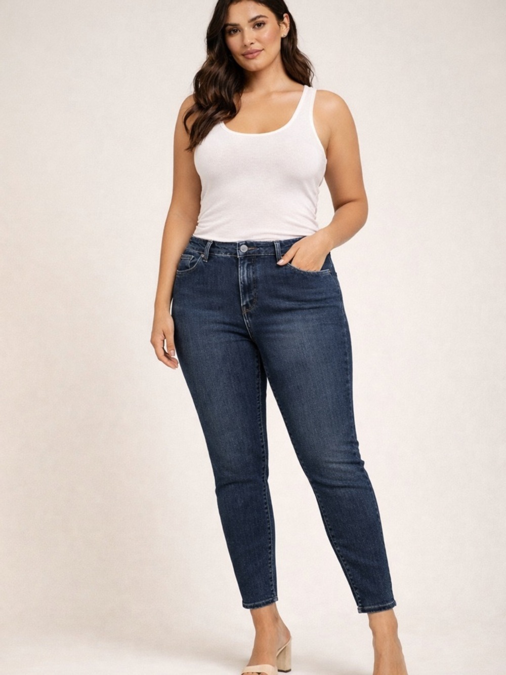 PAIGE Peg Super Skinny Jeans Women’s Size 31 Dark Wash Mid Rise Stretch Denim *